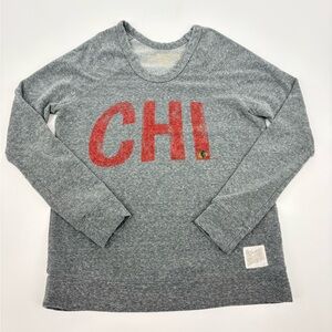 Retro Brand | Gray Sweatshirt with Red CHI Blackhawks women’s sweatshirt | small